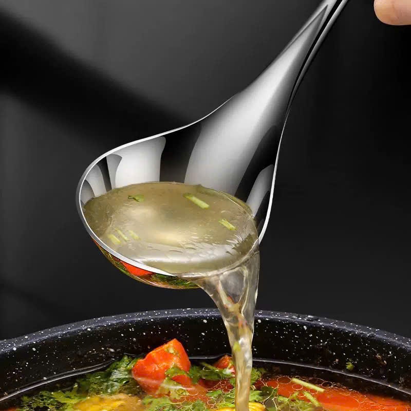 Muôi Muỗng Múc Canh Đầu Tròn Inox 304 Muôi Canh Để Bàn O325