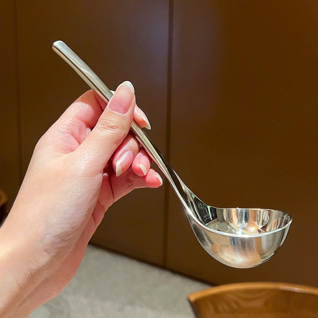 Muôi Muỗng Múc Canh Đầu Tròn Inox 304 Muôi Canh Để Bàn O325
