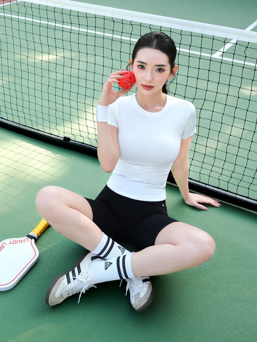 Ảnh Áo thun gym nữ Fitme Simple đồ tập pickleball tennis xếp ly thể thao co giãn 4 chiều thấm hút mồ hôi ATXL01 2