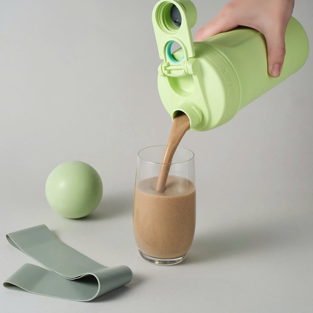 Bình giữ nhiệt LocknLock Shake It Bottle Pro LHC4276 (650ml-750ml) có vạch chia - K-MALL