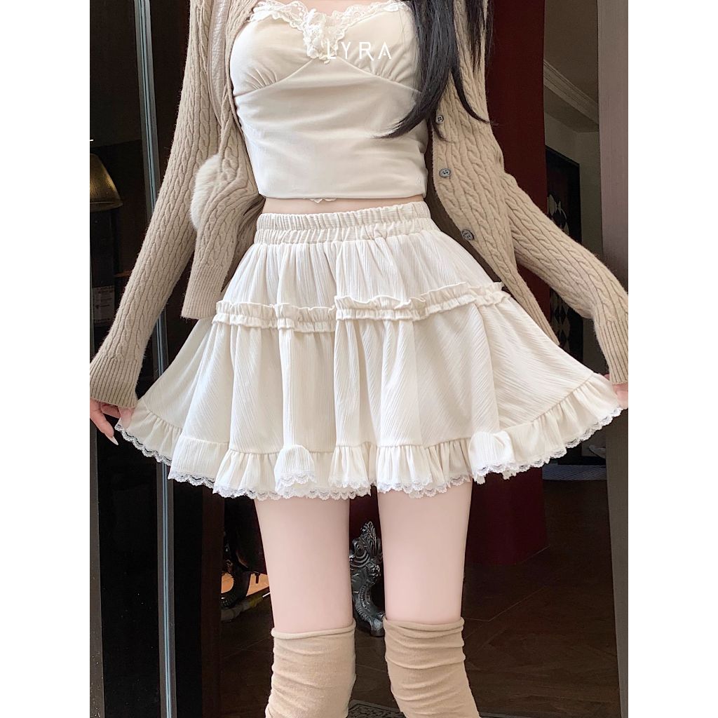 Ảnh Chân váy xếp ly tầng LYRA cạp chun, Chân váy nữ ngắn xoè 2 lớp xinh xắn phong cách tiểu thư có quần bảo hộ - CSYCN0190 3