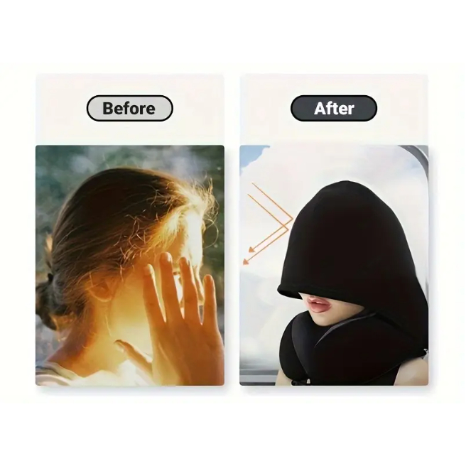 Gối chữ U kê cổ HADI trùm đâu kê cổ chống đau mỏi cổ gáy chất liệu cao su non cao cấp M08