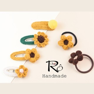 Combo 6 kẹp tóc, cột tóc nhiều màu cho nữ và bé gái 6cm phong cách vintage Hàn Quốc|Shop Rô Handmade