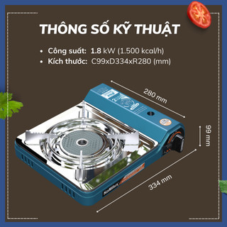 Bếp Gas Mini/Du Lịch Hồng Ngoại NaMilux MLC-202PS/Van Ngắt Gas Tự Động 2 Cấp-Giải Pháp Chống Nổ Lon Gas/Hàng Chính Hãng