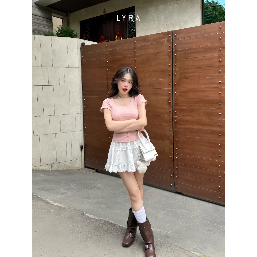 Ảnh Chân váy xếp ly tầng LYRA cạp chun, Chân váy nữ ngắn xoè 2 lớp xinh xắn phong cách tiểu thư có quần bảo hộ - CSYCN0190 1