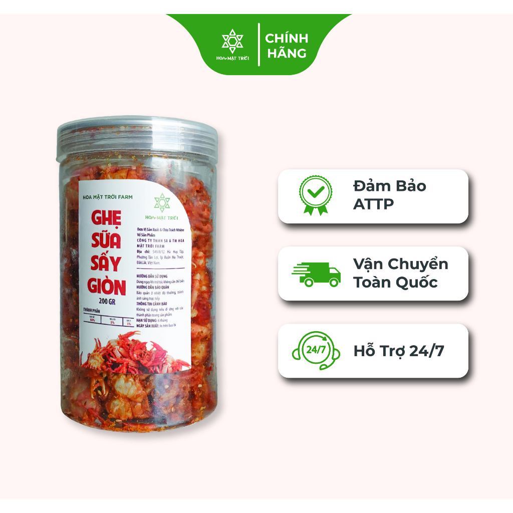 [Combo sỉ lẻ] Ghẹ sữa sấy khô mồi nhậu ăn vặt - Hoa Mặt Trời Farm