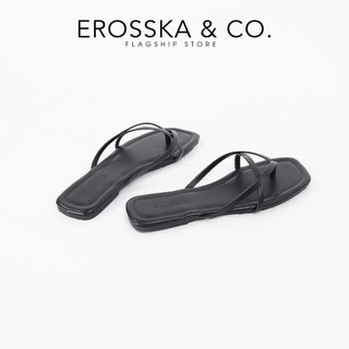 Erosska - Dép nữ đế bằng quai dây xỏ ngón kiểu dáng đơn giản màu bạc - DE075