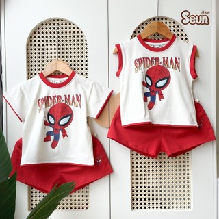 | SEUNKIDS | Bộ cộc tay sát tay bé trai siêu nhân siêu anh hùng 8kg đến 35kg spiderman batman captain america