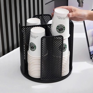Kệ Để Cốc/Ly Nhựa Đựng Trà Sữa Xoay Tròn 360 Độ | Gọn Gàng – Tiện Lợi – Dễ Lấy Ly