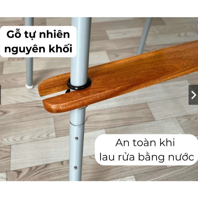 [Giao nhanh] Gác chân ghế ăn dặm Babyhop và Ikea từ gỗ tự nhiên, khóa vặn chắc, an toàn , bền lâu.