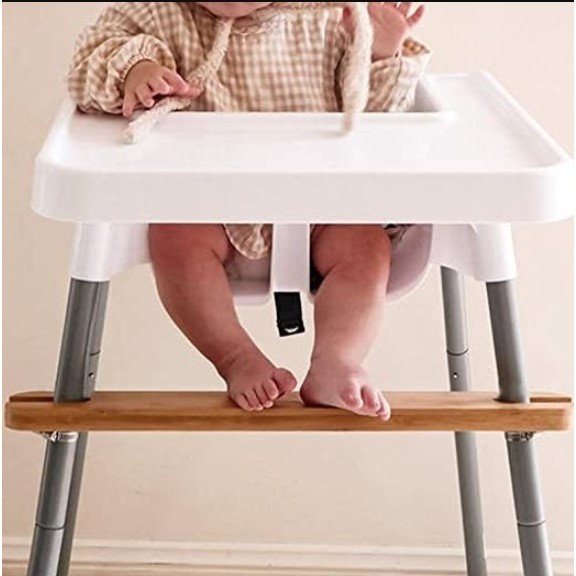 [Giao nhanh] Gác chân ghế ăn dặm Babyhop và Ikea từ gỗ tự nhiên, khóa vặn chắc, an toàn , bền lâu.