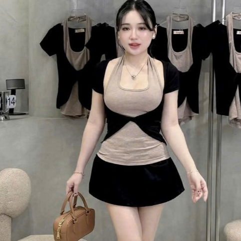 Áo thun tay dài tay ngắn bigsize ESHOP áo 2 món đẹp giá rẻ dễ thương xinh ôm body áo phongn nữ MS393