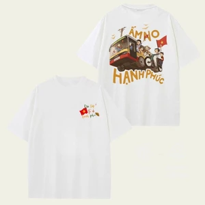 Áo thun cờ tổ quốc ấm no hạnh phúc độc lập tự do vải cotton áo phông yêu nước ngắn tay cho hội nhóm khách du lịch TA200