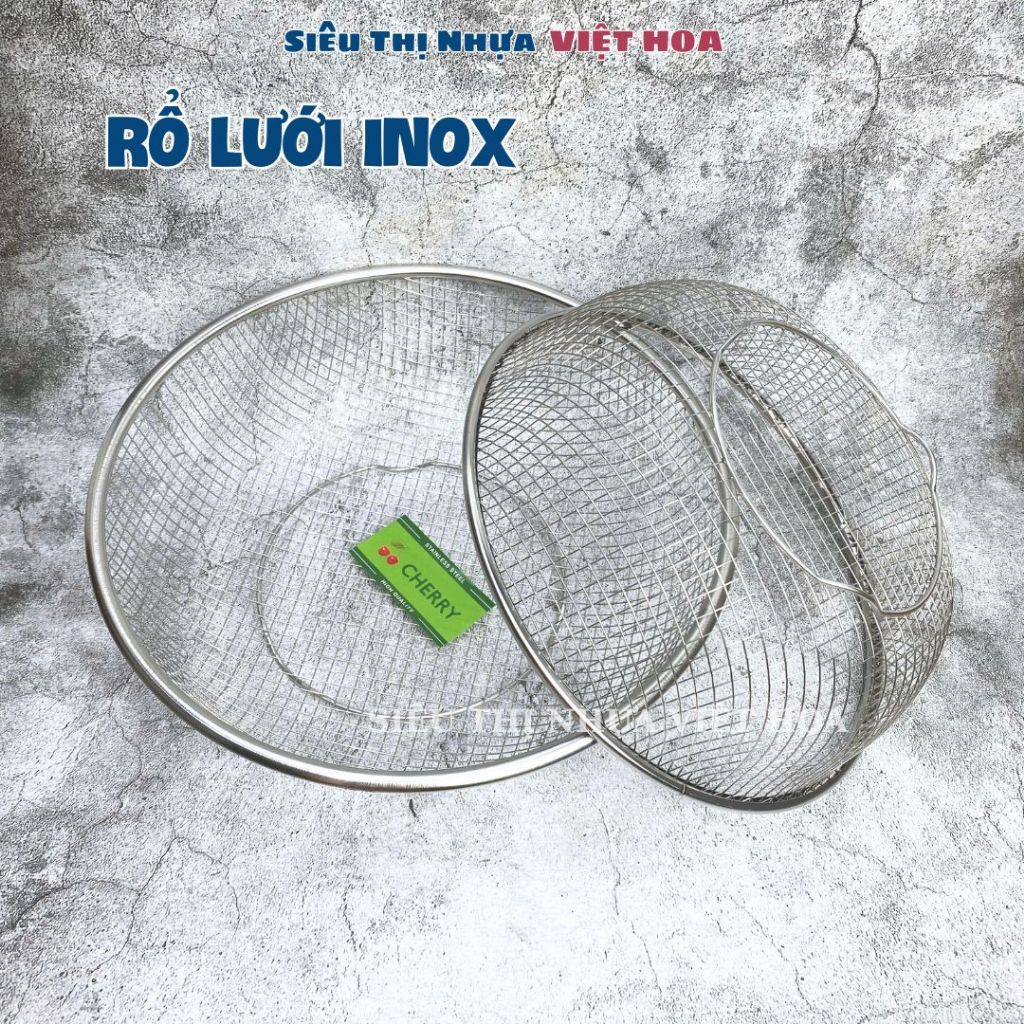 Rổ Rửa Rau, Trái Cây Chất Liệu Inox Cao Cấp, Rổ Lưới Inox Tròn Có Chân ...