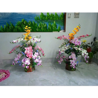 COMBO 10 Cành Lan Hồ Điệp Dài 9 Bông 💥HÀNG CAO CẤP💥 Hoa Lan Vải Lụa Mềm Mịn, Nhiều Màu Trang Trí Phòng Khách, Văn Phòng