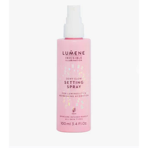 Xịt khoáng,Kem lót khóa lớp trang điểm Lumene Invisible Illumination Dewy Glow tươi mát cho mặt