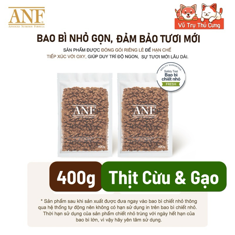 400g Hạt hữu cơ ANF dành cho Chó mọi độ tuổi, Thức ăn cho Chó từ Hàn Quốc