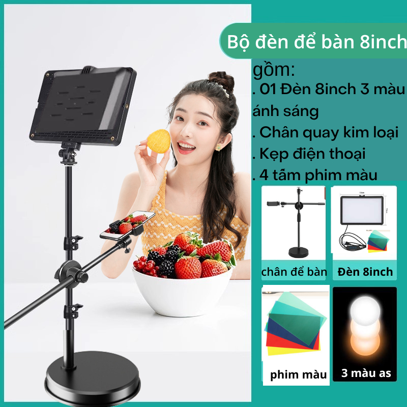 Đèn Livestream Để Bàn Quay Video Chụp Ảnh Sản Phẩm Chuyên Nghiệp Cải Thiện Ánh Sáng Hiệu Quả