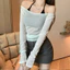 Set Hai Mảnh Cotton Xuyên Thấu Mỏng Mát Dáng Dài Kèm Áo 2 Dây Trong Mặc Mát Mùa Hè Đi Biển Không Nóng
