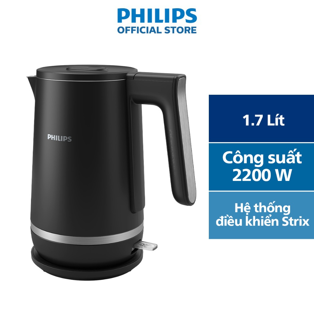 Bình đun siêu tốc 2 lớp 5000 series Philips HD9395/90 - 1.7Lít - 2200W - Hàng Chính Hãng