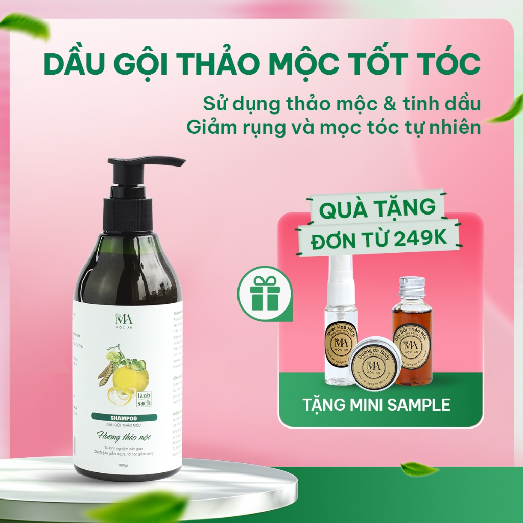 Ảnh Dầu Gội Thảo Mộc Mộc An Giảm Gãy Rụng, Phục Hồi Và Mọc Tóc Tự Nhiên 300g 1