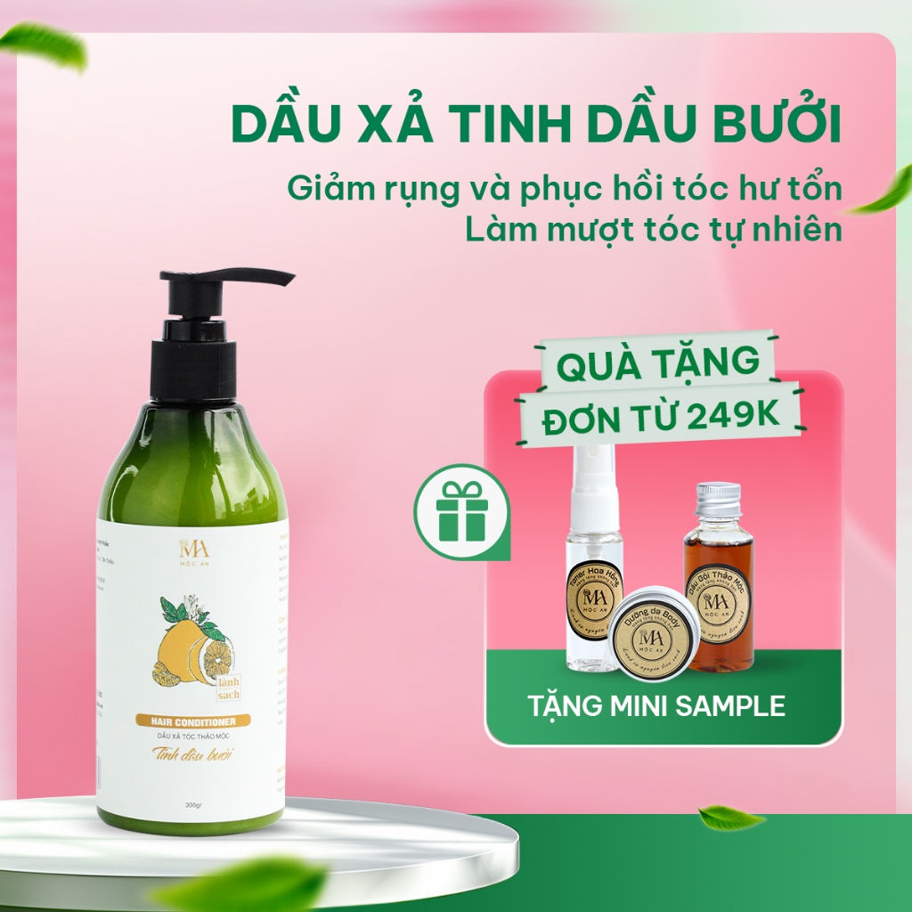 Ảnh Dầu Xả Thảo Mộc Mộc An Chiết Xuất Từ Tinh Dầu Vỏ Bưởi Giảm Gãy Rụng Và Phục Hồi Tóc Hiệu Quả 300g 1