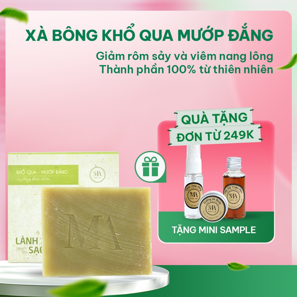 Ảnh Xà Bông Thiên Nhiên Mộc An Khổ Qua Chăm Sóc Face & Body- Giảm Mụn, Rôm Sảy Handmade 100g 1
