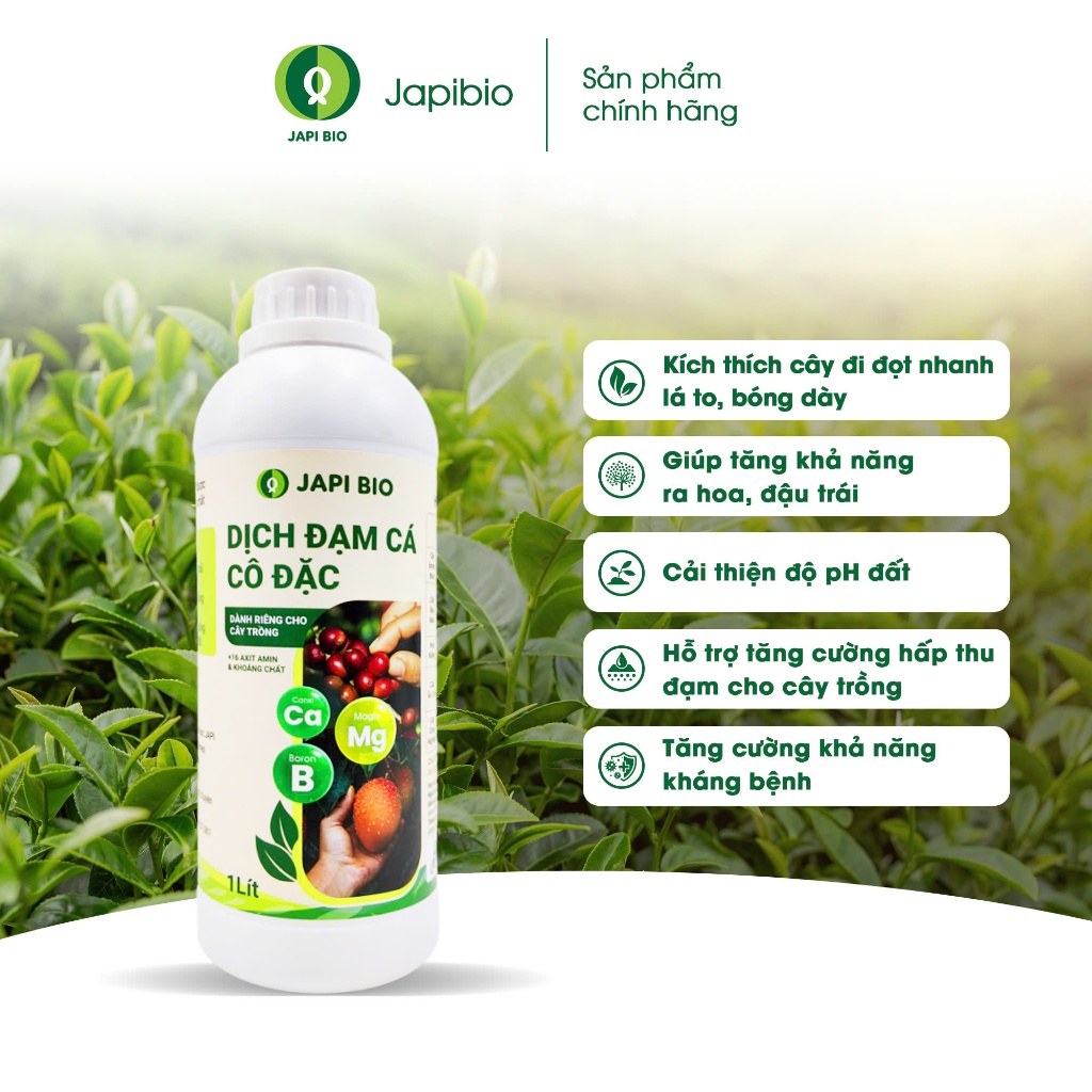 Thùng 18 chai đạm cá hữu cơ JapiBio 1L – Kích rễ – Nuôi chồi – Dưỡng hoa – Tăng tỷ lệ đậu trái