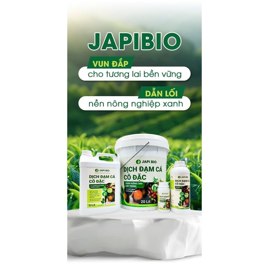 Thùng 18 chai đạm cá hữu cơ JapiBio 1L – Kích rễ – Nuôi chồi – Dưỡng hoa – Tăng tỷ lệ đậu trái