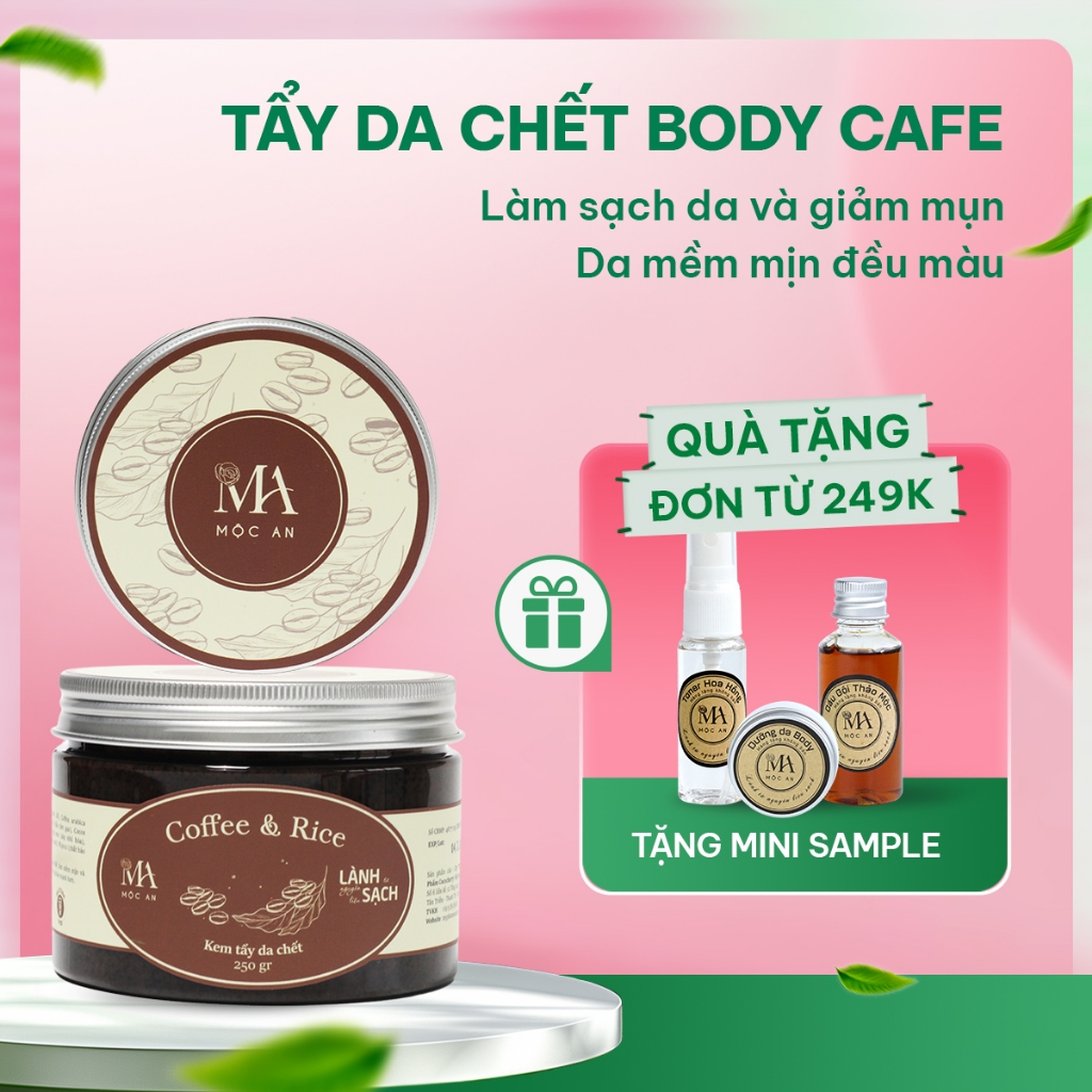 Ảnh Tẩy Da Chết Body Mộc An Chiết Xuất Cafe Giúp Làm Sạch Sâu, Sáng Da Coffee & Rice 250g 1