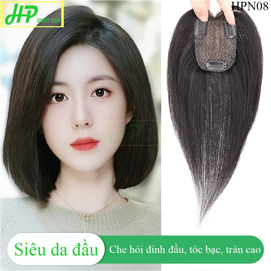 Ảnh Tóc giả nữ siêu da đầu phủ hói, phủ bạc HP SMART HAIR mã HPN08, làm từ tóc thật 2