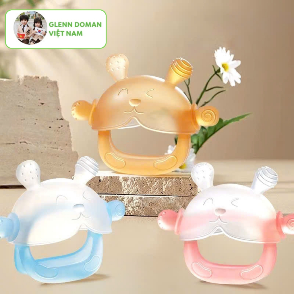 Ảnh Gặm Nướu Cho Bé Hình Gấu, Gặm Nướu Cầm Tay Silicon Siêu Mềm Không Chứa BPA An Toàn Cho Bé [Có hộp đựng] - GLENN DOMAN 1
