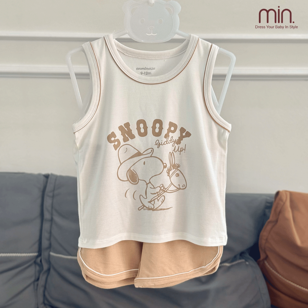 Bộ Ba Lỗ Bé Trai Anminaza Phối Viền Lé Chất Vải Sợi Tre Mềm Mại Thoáng Mát - Hàng Chính Hãng AMI0356