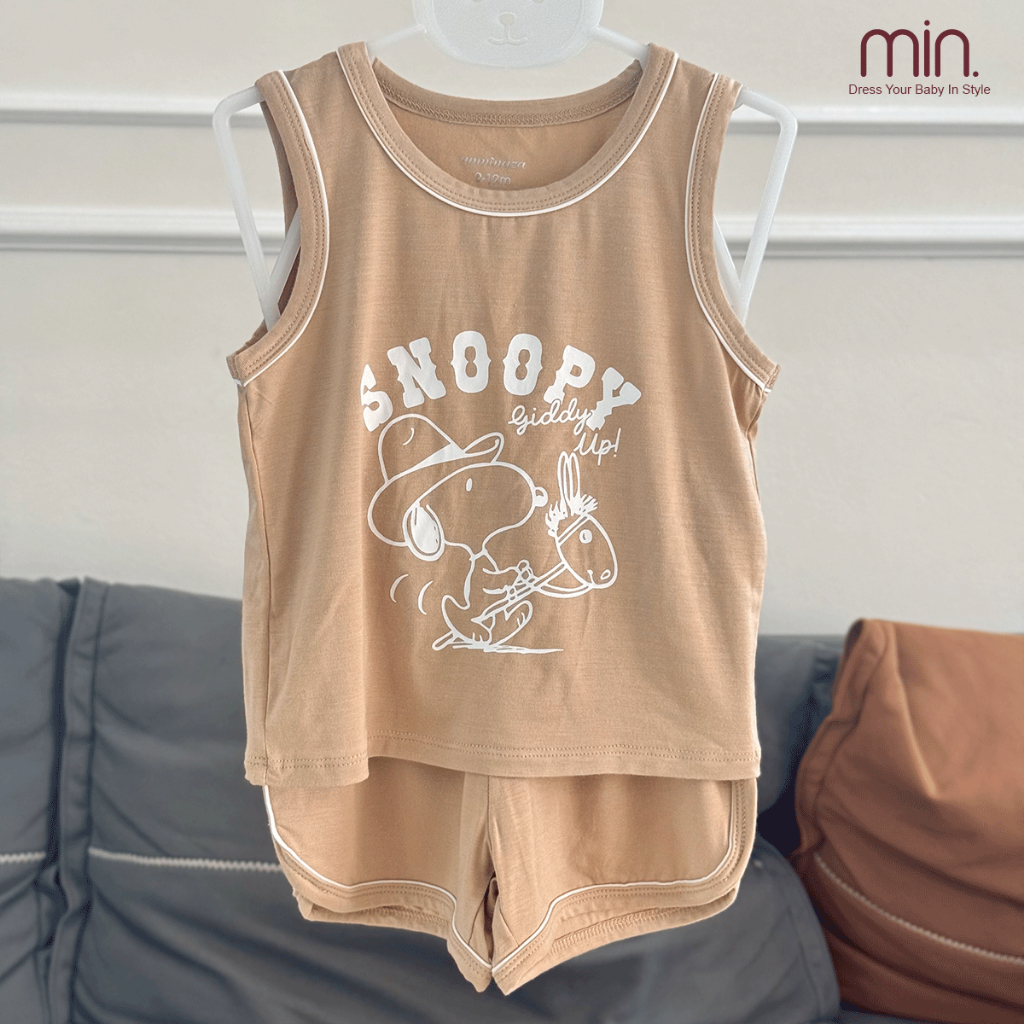 Bộ Ba Lỗ Bé Trai Anminaza Phối Viền Lé Chất Vải Sợi Tre Mềm Mại Thoáng Mát - Hàng Chính Hãng AMI0356