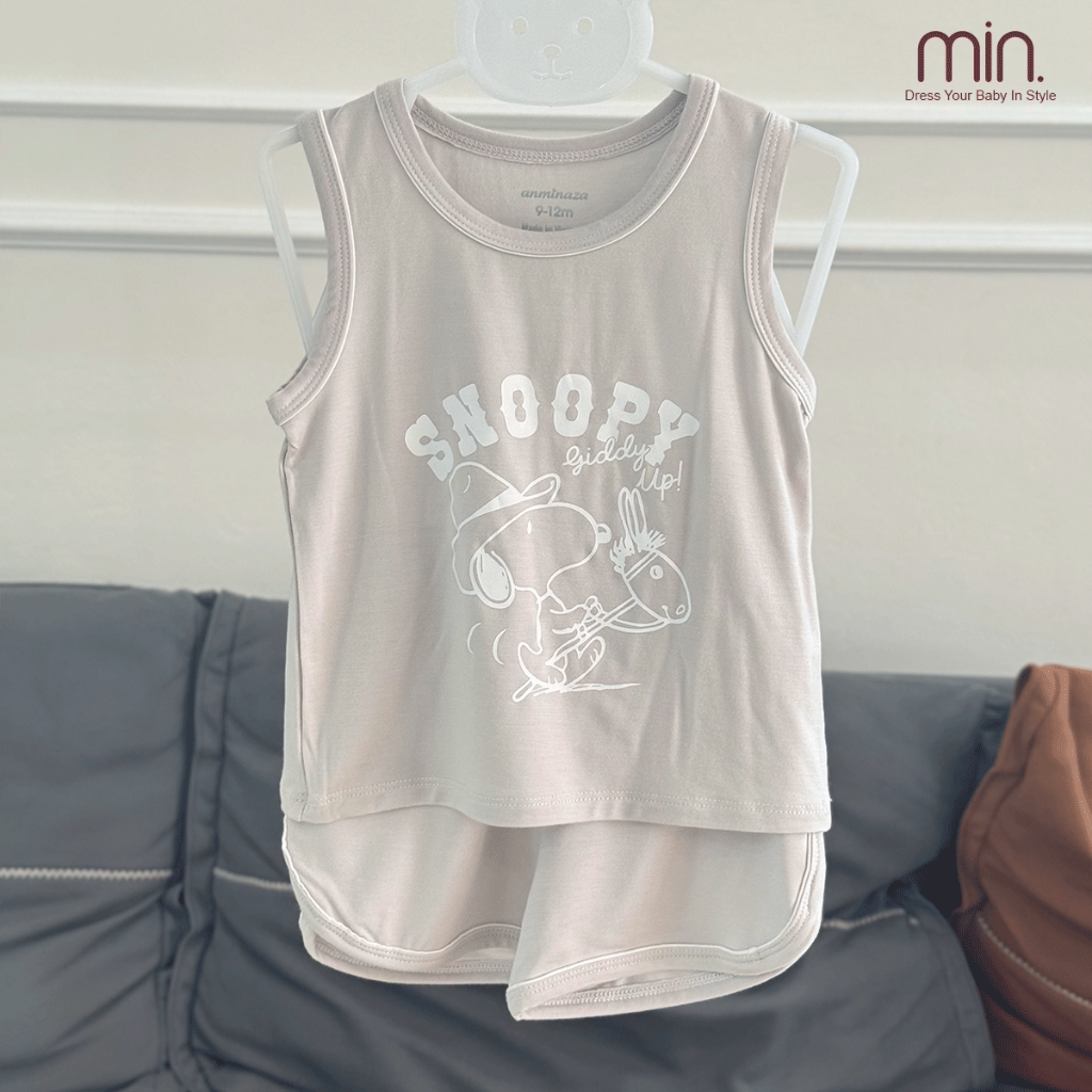 Bộ Ba Lỗ Bé Trai Anminaza Phối Viền Lé Chất Vải Sợi Tre Mềm Mại Thoáng Mát - Hàng Chính Hãng AMI0356