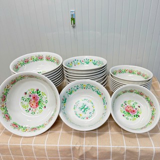 Tô sâu xoắn nhựa melamine in bông họa tiết - Nhiều Size