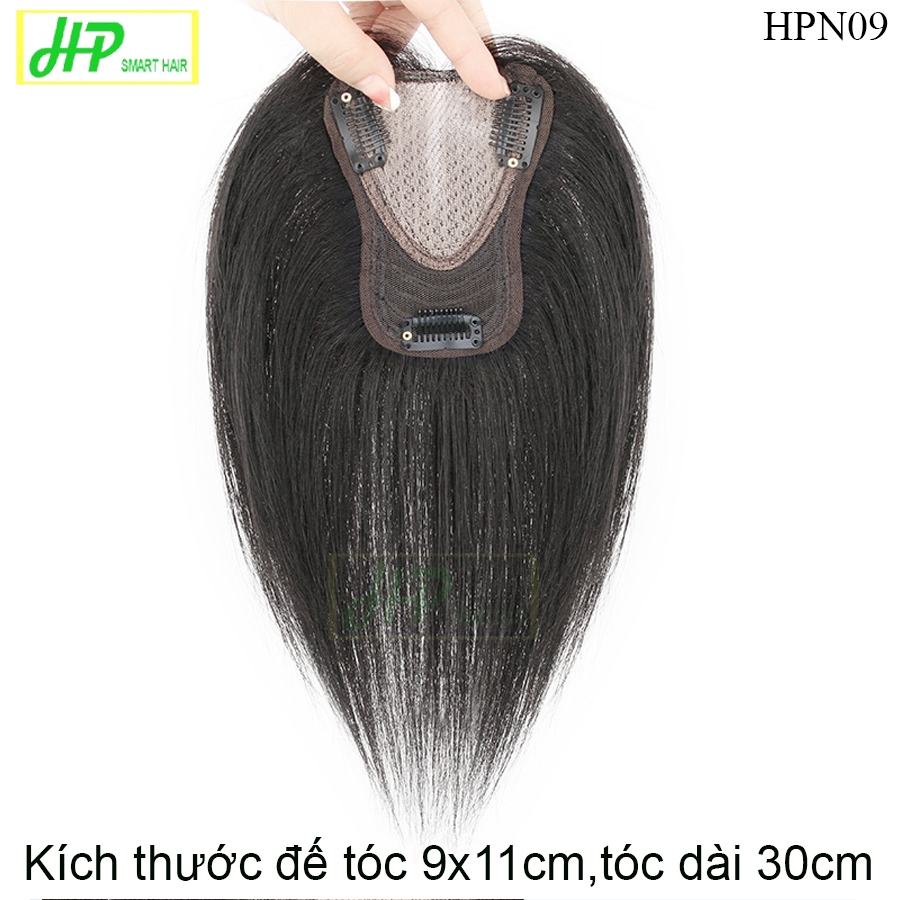 Ảnh Tóc giả nữ siêu lưới da đầu phủ hói, phủ bạc HP SMART HAIR mã HPN09, làm từ tóc thật 2