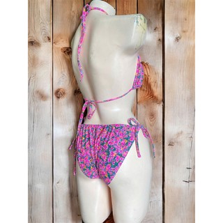 Bikini 2 mảnh, bộ đồ bơi cho nữ họa tiết hoa nhí, có đệm ngực, áo và quần dây buộc hàng VNXK cao cấp (size L)