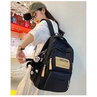 Balo cỡ to đeo vai chống gù lưng xinh xắn gắn thú bông dễ thương đi học đi chơi đựng hành lý nam nữ đều dùng được