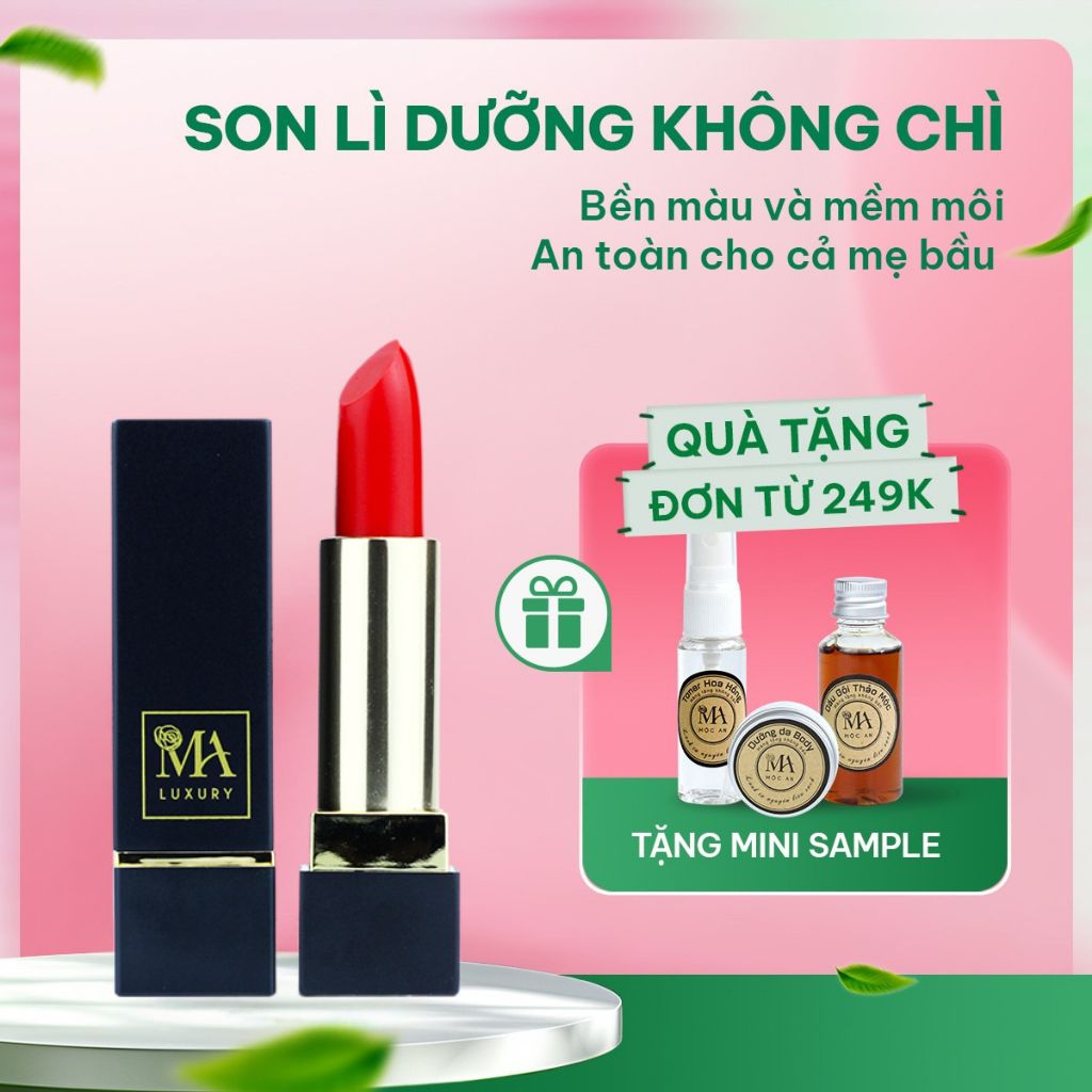 Ảnh Son Lì Dưỡng Nhẹ Môi Luxury Mộc An Không Chứa Chì Giúp Dưỡng Hồng Bền Màu 4g 1
