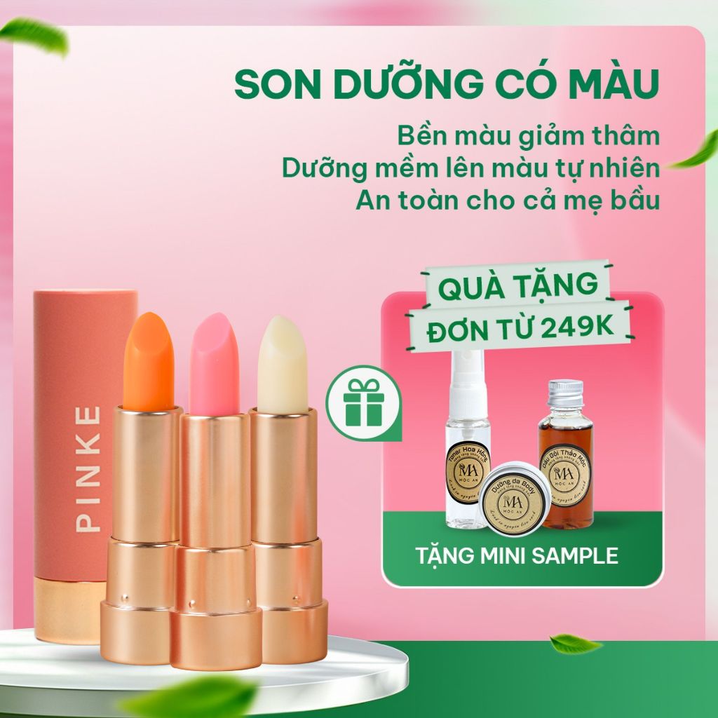 Ảnh Son Dưỡng Môi Có Màu Pinke Mộc An, Không Chì, Cấp Ẩm Dưỡng Hồng Môi Mềm Mịn 4g 1