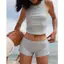 2Soonsumff Set 2 món áo ba lỗ cổ tròn không tay mix quần short ngắn thun cotton co giãn ôm body mùa hè cho nữ