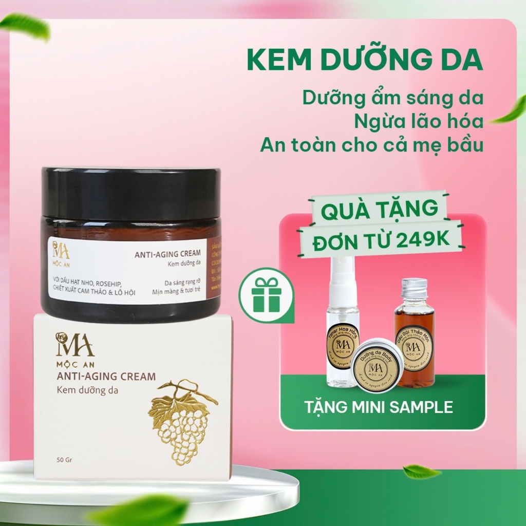 Ảnh Kem Dưỡng Da Thiên Nhiên Mộc An Anti Aging Cream Giúp Cấp Nước, Tái Tạo Làn Da 50g 1