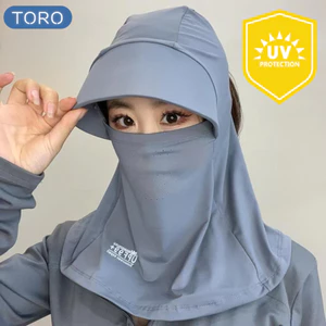 Mũ Chống Nắng Trùm Đầu Tích Hợp Mặt Nạ Khẩu Trang Lụa Băng Lạnh Che Cổ Có Lỗ Thoáng Khí Chống Tia UV Xuân Hè 2025