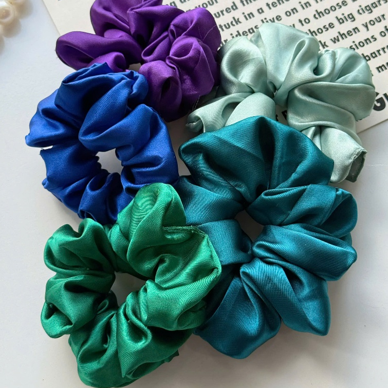 Dây Cột Tóc Scrunchies Vải Lụa Xinh Xắn - Phong Cách Tiểu Thư Hàn Quốc - Nhà Shy Home Decor