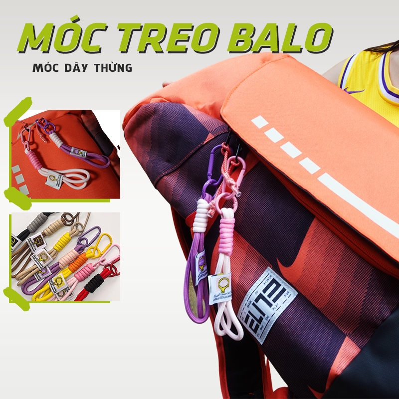 Móc Treo Balo Bóng Rổ - Kiểu dây thừng, Móc gài bật mở tiện lợi, gắn ...