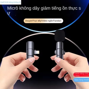 Micro đeo cổ không dây quay video ngắn vlog trực tiếp ngoài trời micro giảm tiếng ồn radio di động