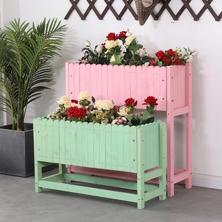 Kệ Để Chậu Cây Ngoài Trời Gỗ Thông Nhập Khẩu, Kệ Gỗ Để Cây Cảnh Decor Ban Công Sân Vườn Làm vách Ngăn Vườn Tường