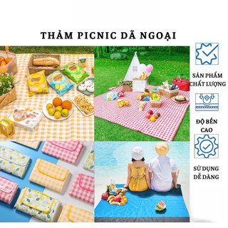 Thảm picnic chống thấm gấp gọn 140x190cm | Thảm dã ngoại đi biển cắm trại du lịch trải sàn tiện lợi