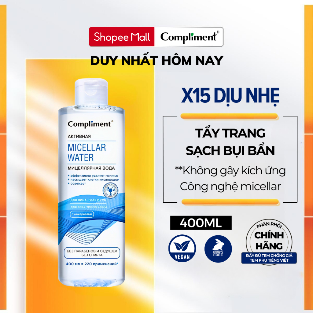 Ảnh Nước Tẩy Trang Compliment 400ml Dành Cho Da Dầu Mụn 1